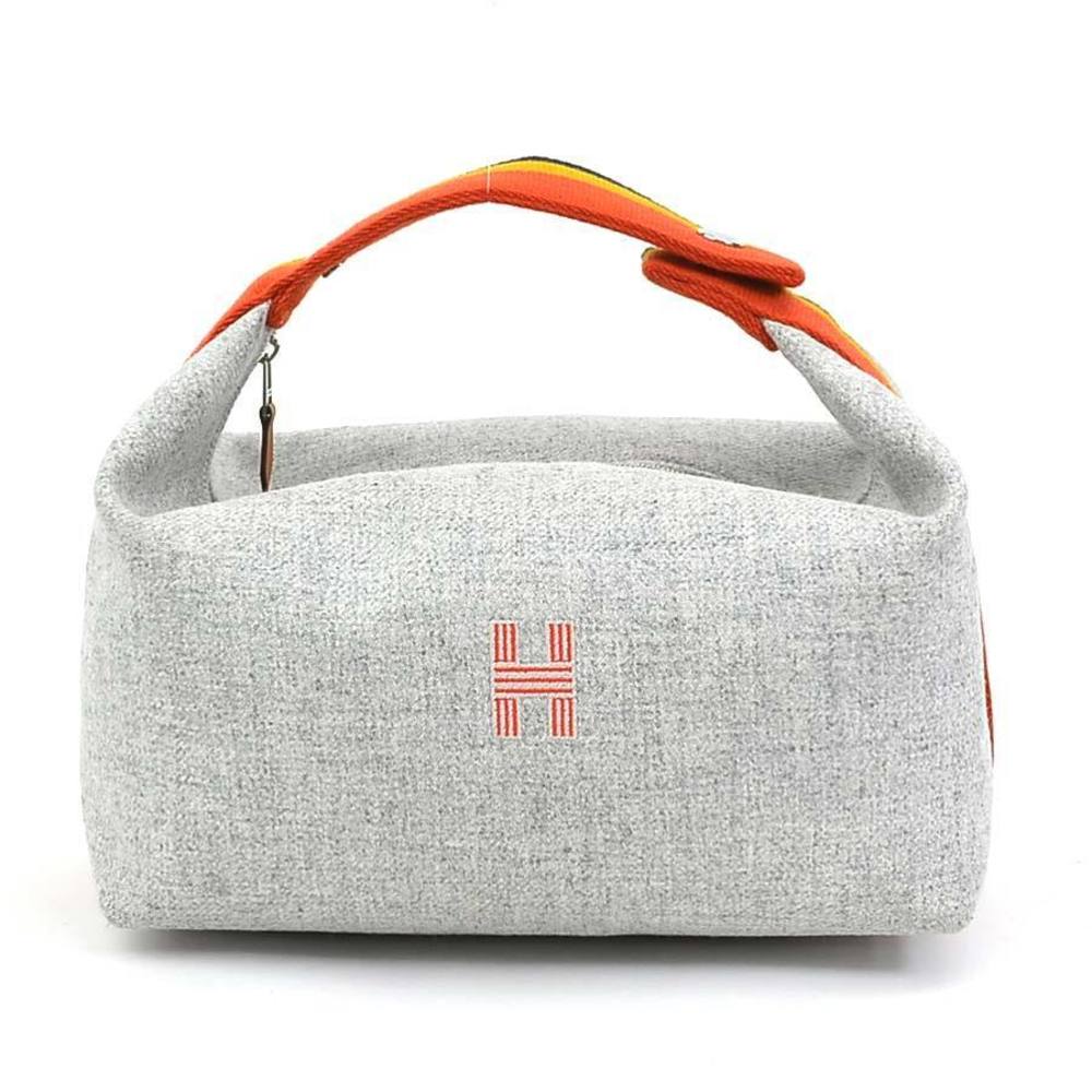 Hermes Brid A GM Virgin Wool Handbag Light Grey
